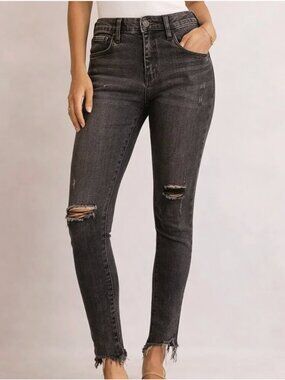 We The Free "Great Heights" Distressed Skinny Jeans In Gray Wash - Size 27/US 4